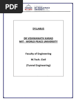 MTech Tunnel Engineering