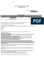 Italy Visa Application Centre, New Delhi Appointment Letter