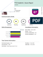 Divya Sharma PTE Score Card