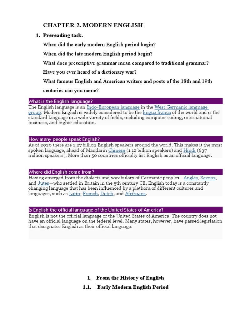 Module 3. Modern English Period | Download Free PDF | English Language ...