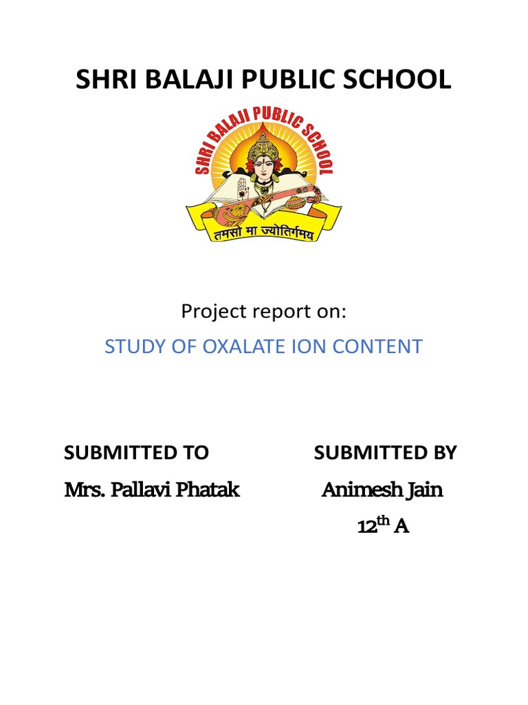 Oxalate Ion Study in Guava Fruit | PDF | Titration | Chemistry