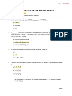 Math Quiz 1 Answer