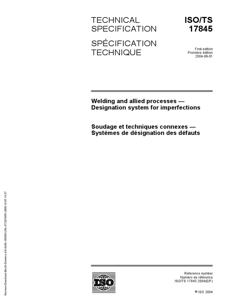 Iso - TS 17845 - en - 2004-08 | PDF | Organisation internationale de ...