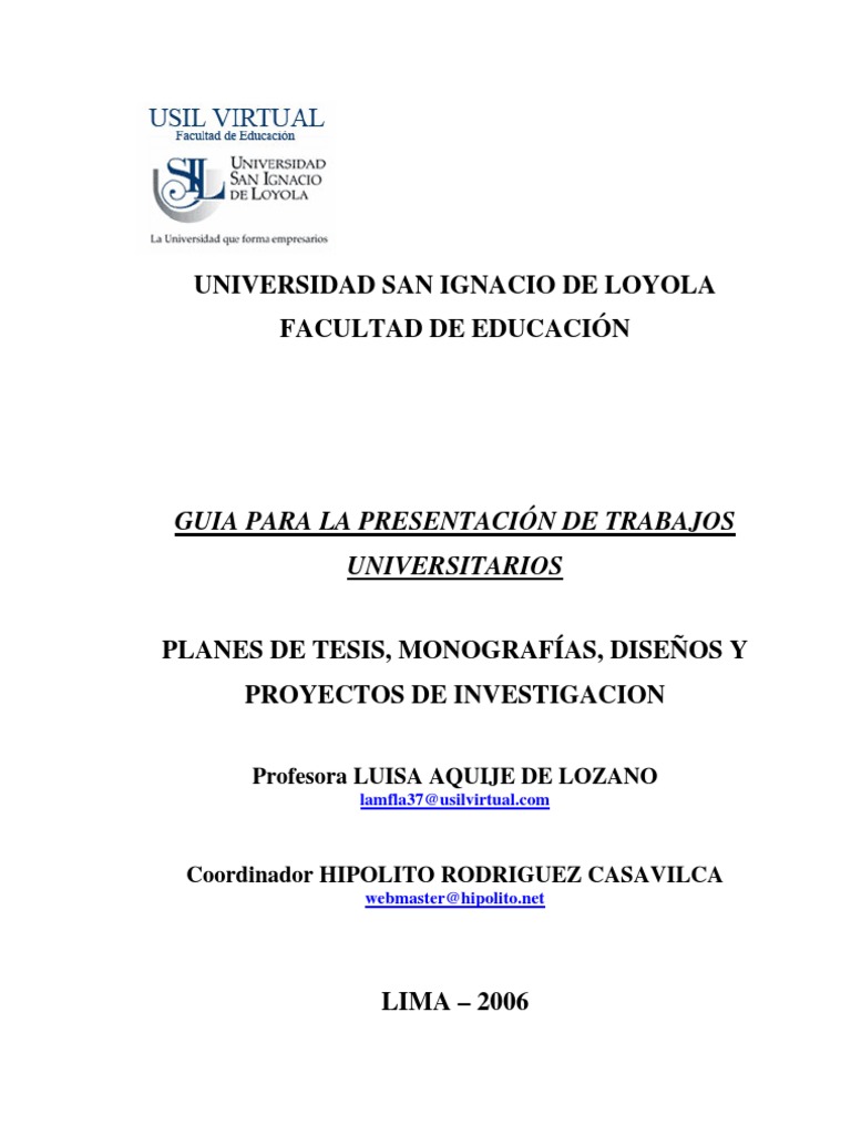 Guia Para La Presentacion Trabajos Universitarios Bibliografia