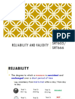 Reliability and Validity Measures SRT605