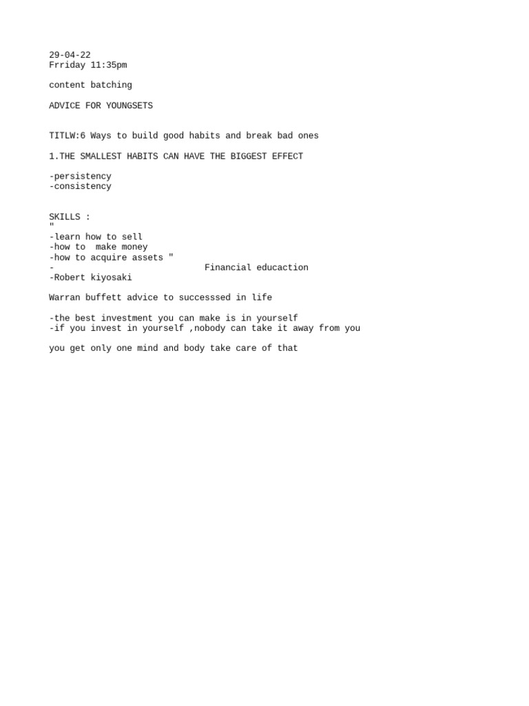 Habit Skill Investment Advice Finan PDF