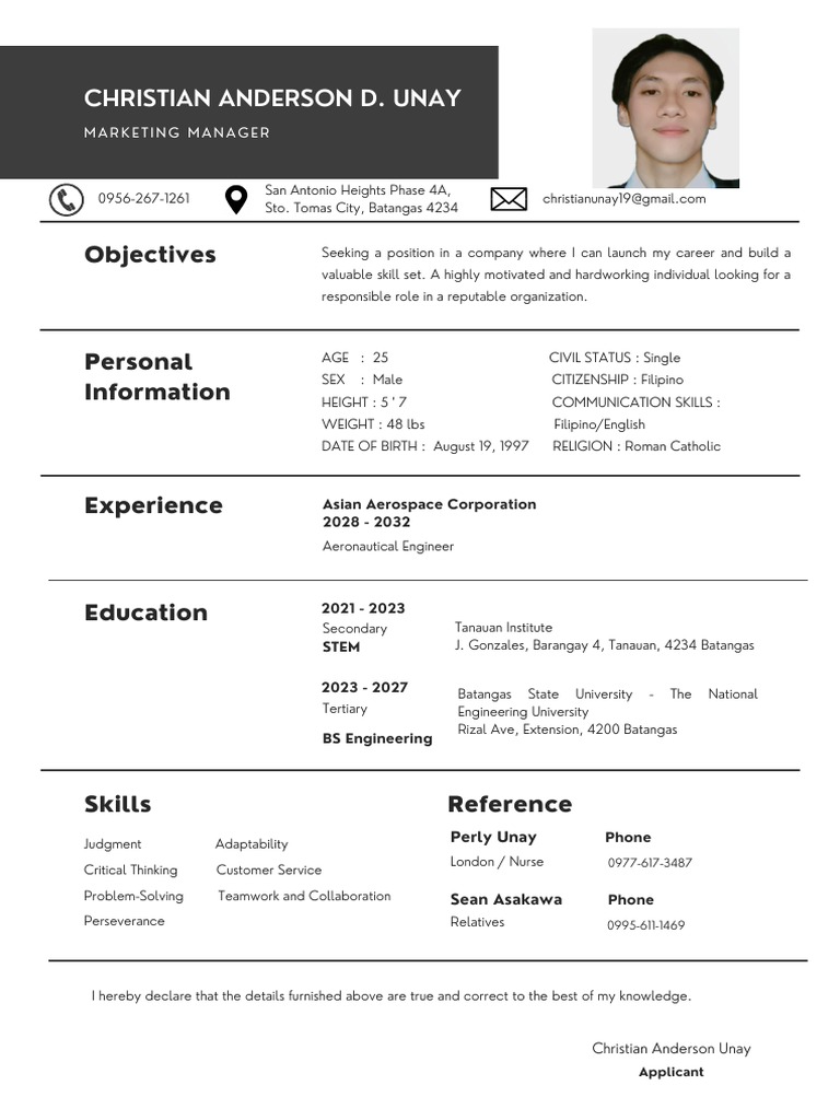 Abu Abu Minimalist Resume PDF - 1678407786