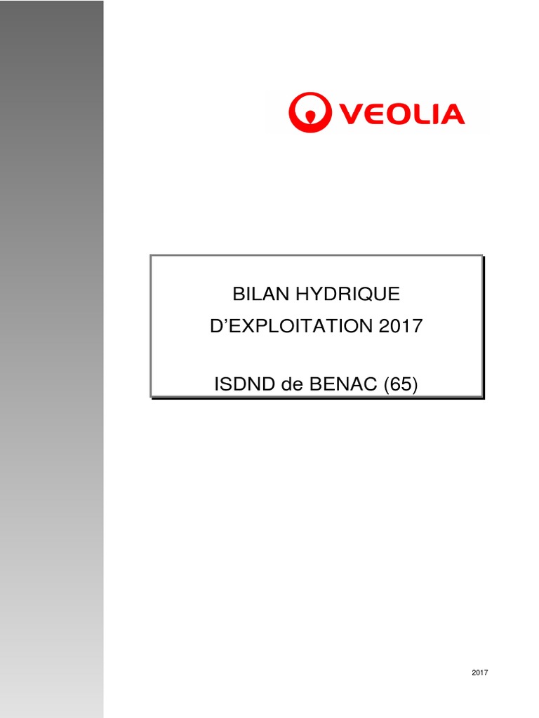 Bilan hydrique ISDND Bénac 2017 | PDF | Évapotranspiration | Eau