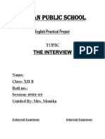 Indian Public School English Practical Project The Interview