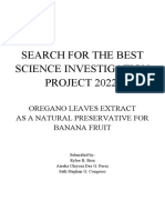Search For The Best Science Investigation Project 2022