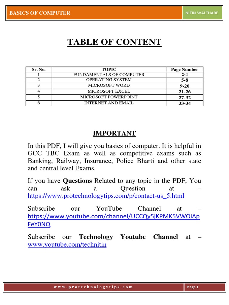 Basics of Computer Fundamentals and Operating Systems | PDF | Computer ...