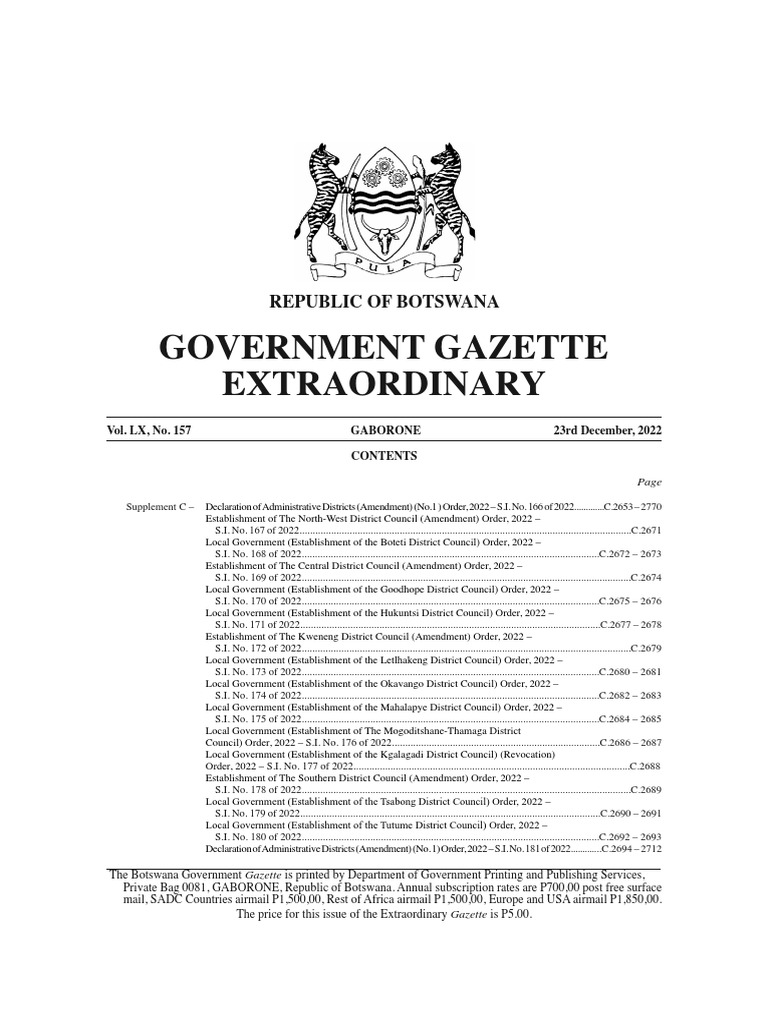 Establishment of New District Councils | PDF