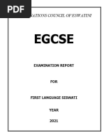 EGCSE First Language Siswati 2021 Examination Report-1662018267