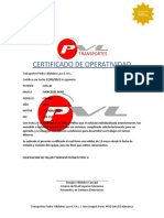 Certificado de Operatividad LXJL-61 2707-2022