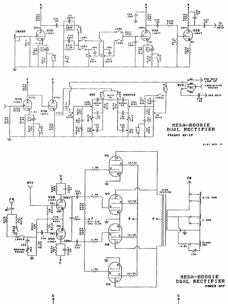 Mesa Boogie Dual Rectifier Schematic Diagram PDF