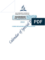 2022 Calendar of Special Events.