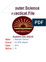 Shubhangi Raj Computer Science Practical - 1