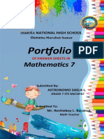 Osmeña National High School Math 7 Answer Sheets Portfolio