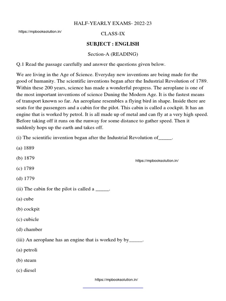 mp board 9th class english book pdf free download