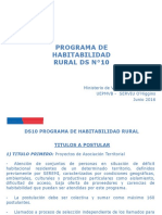 Programa de Habitabilidad Rural Ds N°10: Ministerio de Vivienda y Urbanismo Uepmvb - Serviu O'Higgins Junio 2016