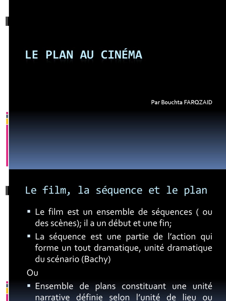 12 Le Plan Au Cinéma PDF Cinématographie