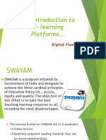 Introduction to E-learning Platforms like SWAYAM and MOOCs