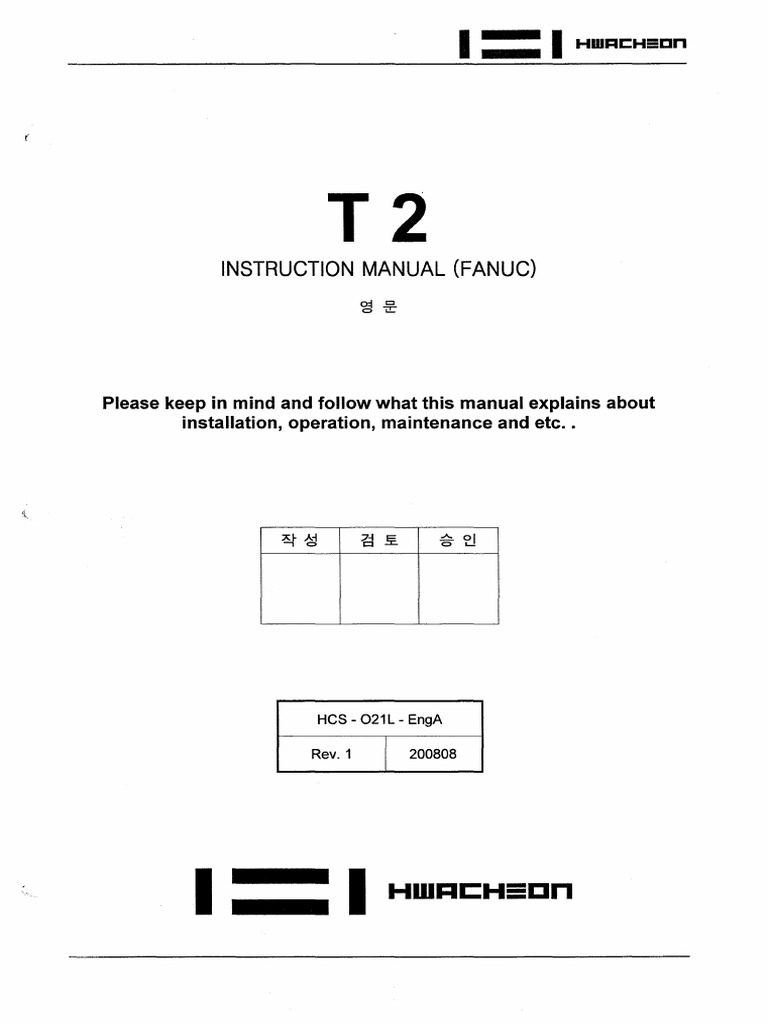 T2 Instruction Manual Waechon PDF Machining Pump