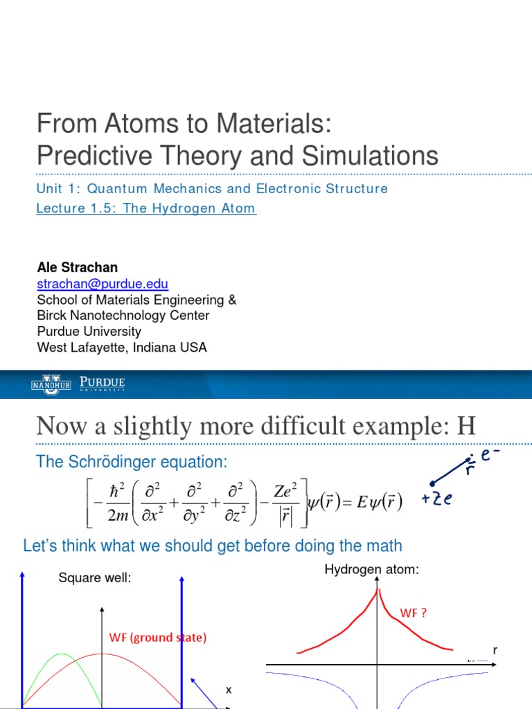 Quantum Mechanics of the Hydrogen Atom | PDF | Atoms | Schrödinger Equation
