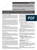 A Study on Customers Preference Towards Fast Foods With Reference to Coimbatore City November 2013 6312400964 0706512