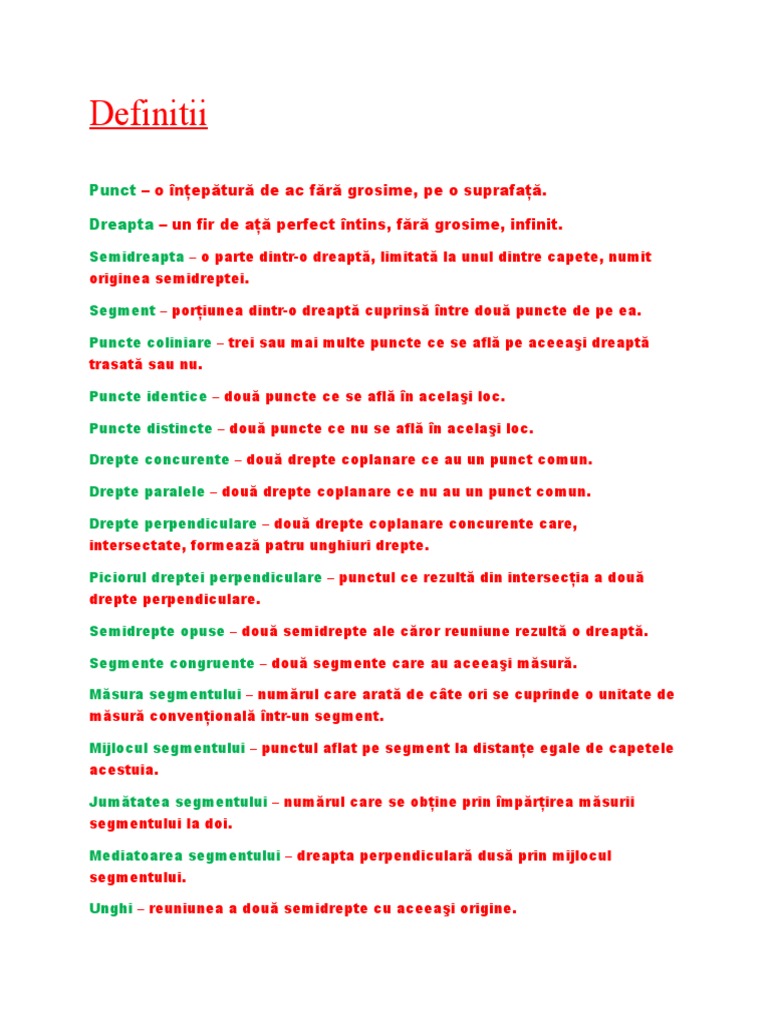 Geometrie, Clasa A 6-A | PDF