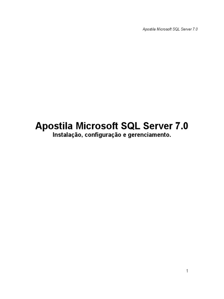Apostila sqlgwcorrigida pdf microsoft sql server windows nt