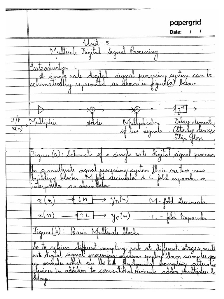 Unit 4MultiRate Digital Signal Processing PDF
