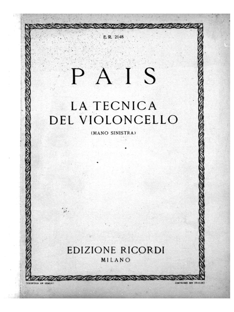 Tecnica de Violoncello de Pais-Comprimido | PDF
