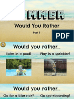Interactive English Summer Would You Rather