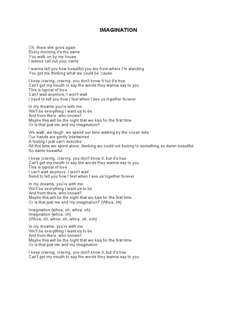 Lirik Imagination Pdf