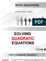Quadratic Equations 2022 2023