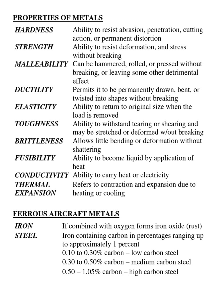 Aircraft Materials and Processes (Summary) PDF Steel Heat Treating