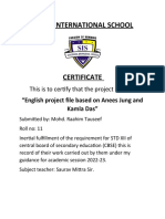 Super International School: This Is To Certify That The Project Entitled