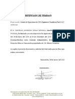 Certificado de trabajo CICA Ingenieros Consultores