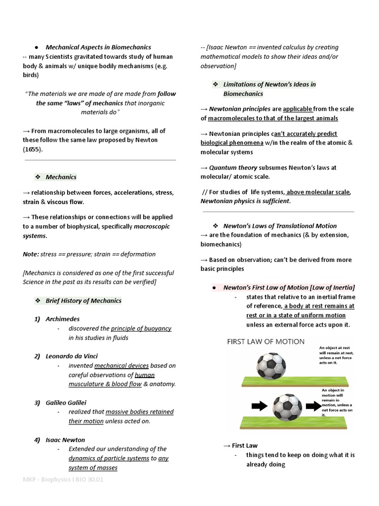 Mechanical Principles in Biomechanics | PDF | Rotation Around A Fixed ...