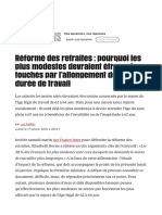 Réforme Des Retraites - Pourquoi Les Plus Modestes Devraient Être Moins Touchés Par L'allongement de La Durée de Travail - Libération