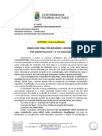 Resultado Prova de Títulos Mestrado Comunicação UFC