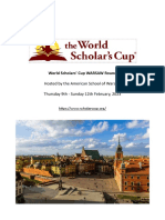 World Scholar Cup Warsaw Trip Info Sheet