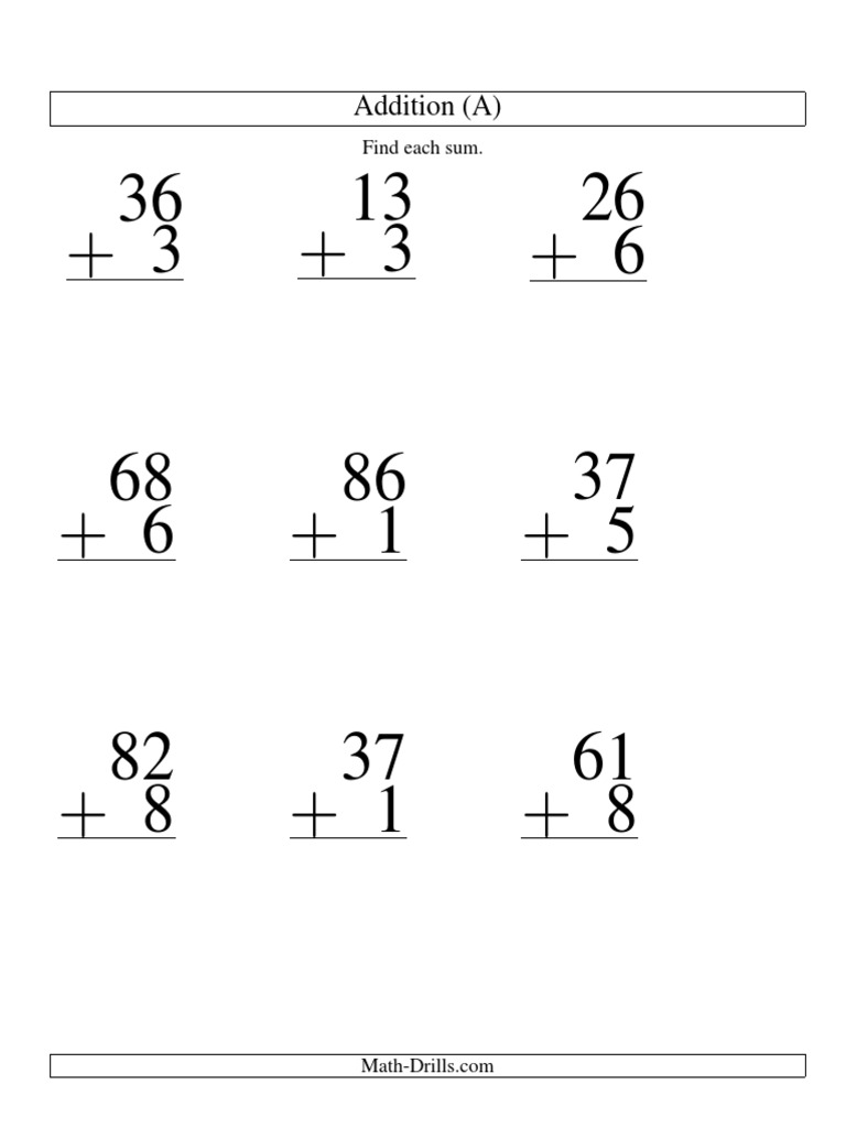 Addition Worksheets | PDF