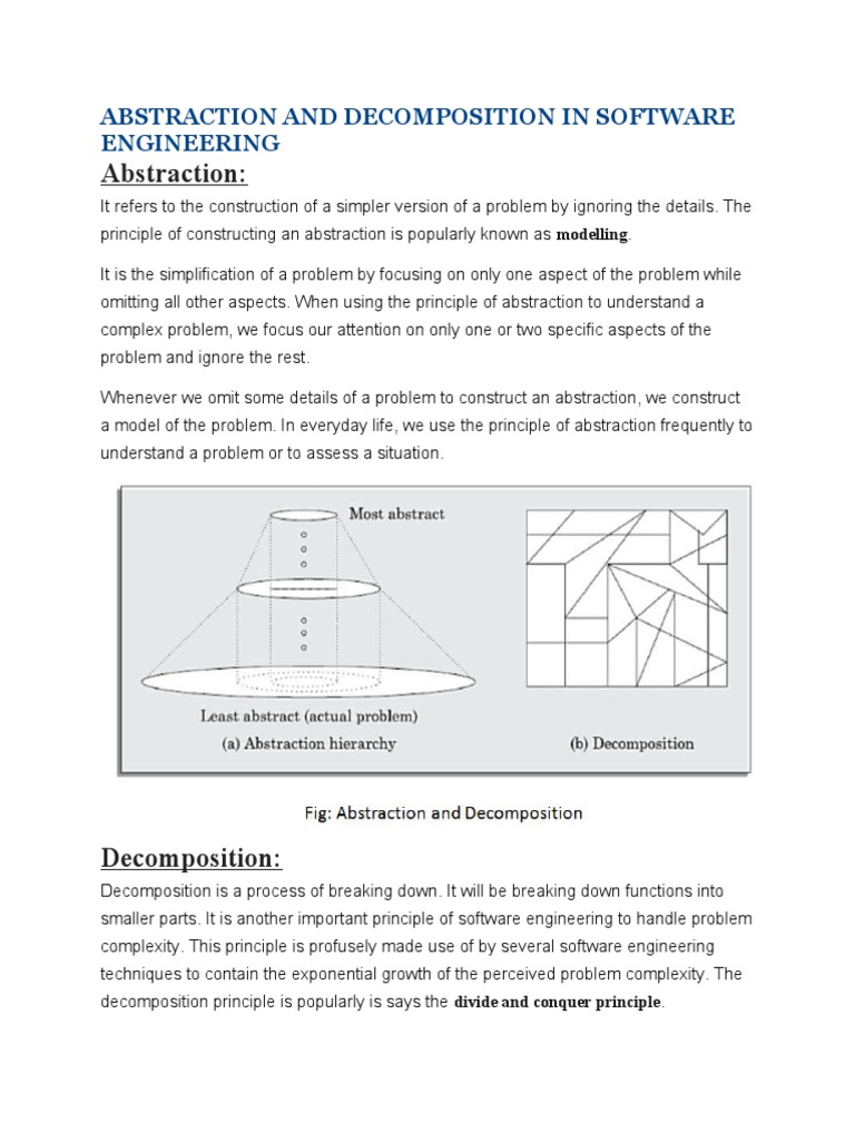 Abstraction and Decomposition in Software Engineering | PDF