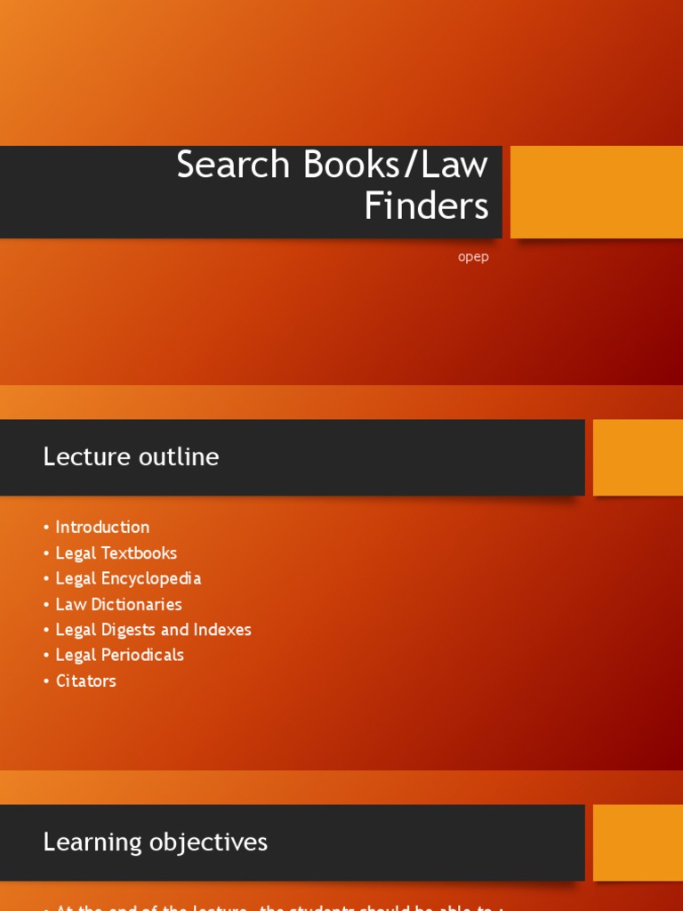 Stud3 (Law Books & Finders) PDF Encyclopedias Law Review
