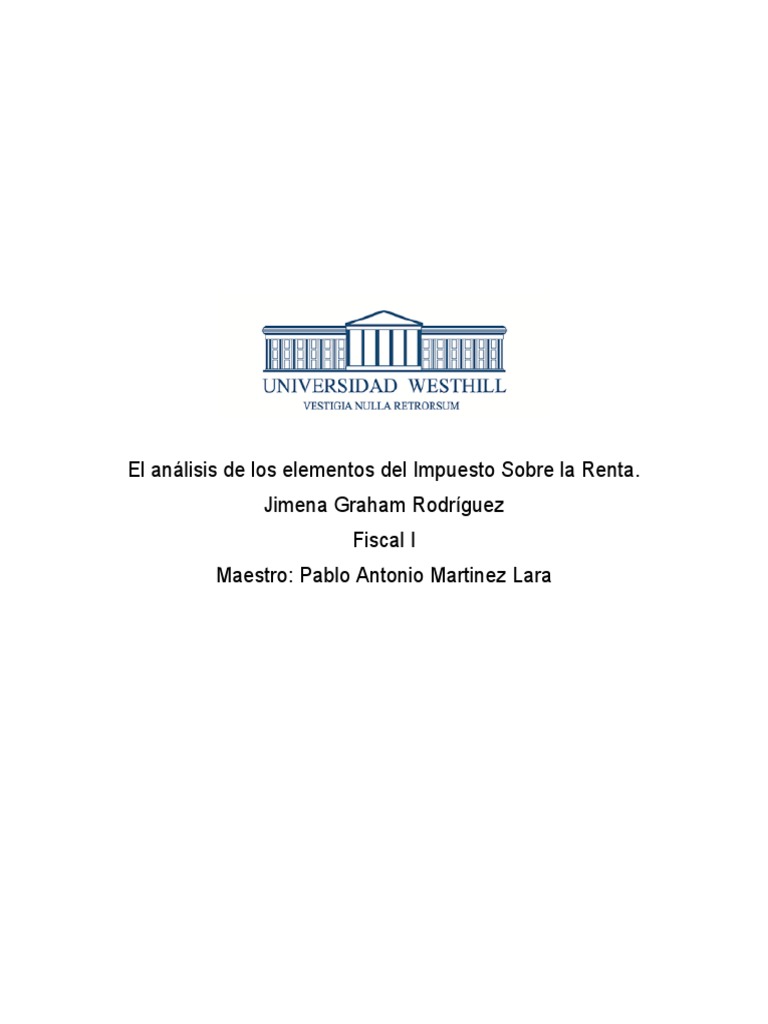 Elementos del Impuesto Sobre la Renta | PDF | Impuestos | Impuesto ...