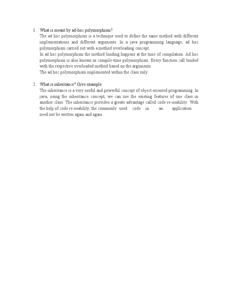 Java Unit-1 Part-II Question and Answers | Unduh gratis PDF ...