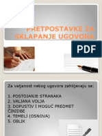 Pretpostavke Za Sklapanje Ugovora