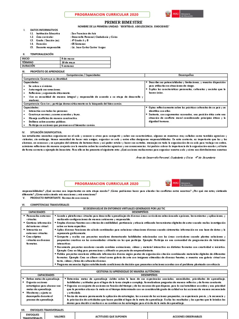 Portafolio de DPCC: Identidad y Emociones | PDF | Aprendizaje | Evaluación